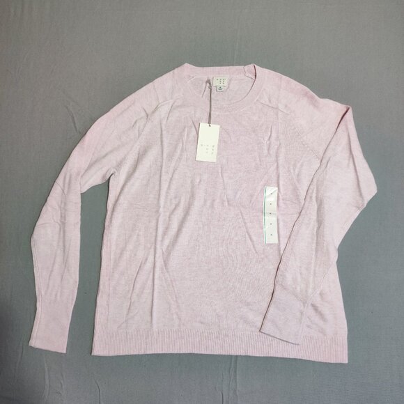and a new day knitted pullover women's size M lilac rib decorated - Picture 1 of 13